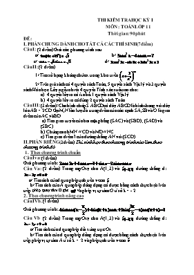 Thi kiểm tra học kỳ I môn Toán lớp 11